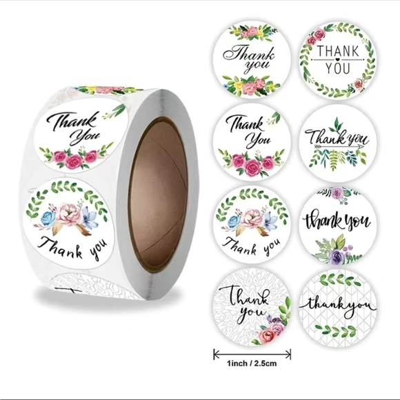 4 /💲20 🤑 500pc roll Thank You stickers - Picture 3 of 4